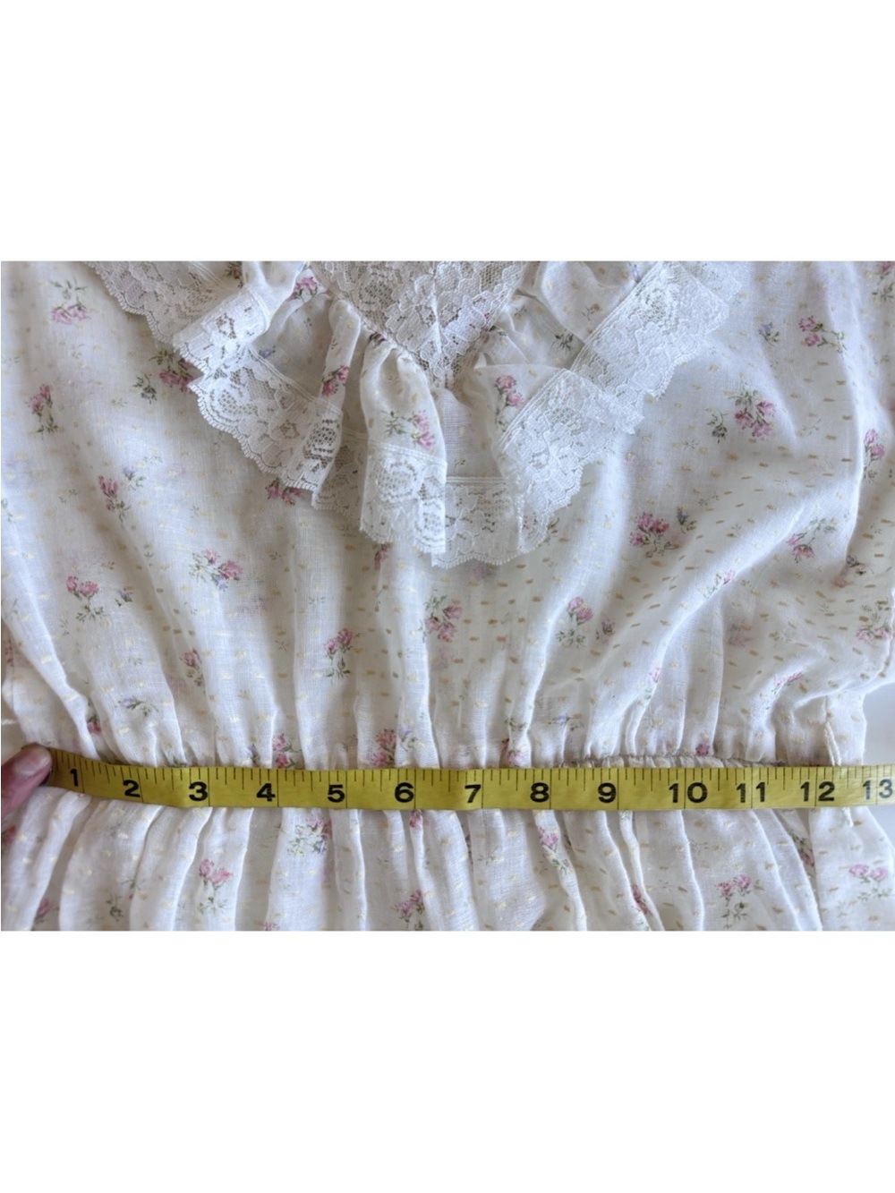 Vintage 70s Handmade Prairie Cottage Edwardian Whimsy Fairy Lace dress - Picture 11 of 14